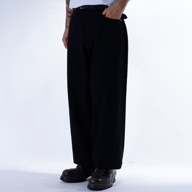 MOTOR / モーター「OLD BAGGY BLACK DENIM TROUSER / BLACK」オールドバギーブラックデニムトラウザー