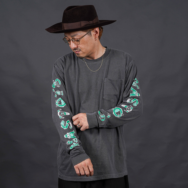 NASTOYS/ナストイズ「NASTY MONSTER L/S POCKET TEE / BLACK」長袖ポケットTシャツ