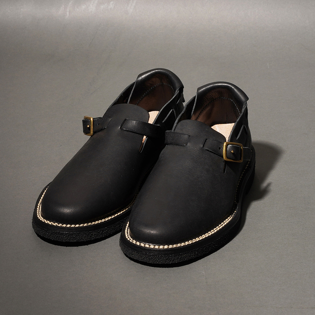 MOTO / モト「#7073 ITALIAN COW BELT SLIPON / BLACK」ベルトスリッポン