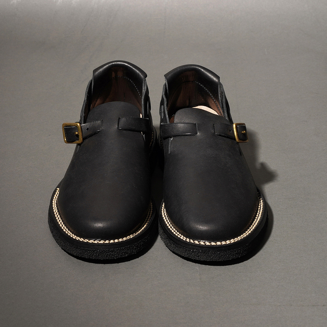MOTO / モト「#7073 ITALIAN COW BELT SLIPON / BLACK」ベルトスリッポン