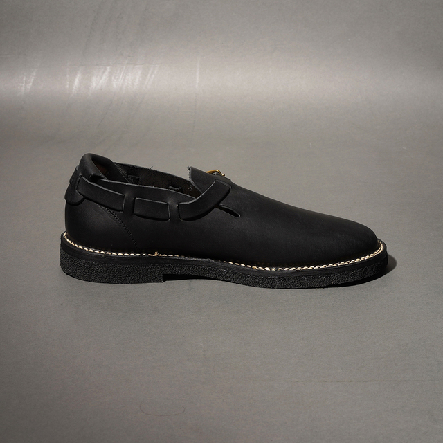MOTO / モト「#7073 ITALIAN COW BELT SLIPON / BLACK」ベルトスリッポン