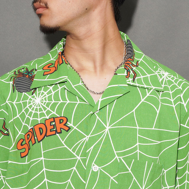 WRD6108 /「SPIDER - S/S SHIRTS / GREEN」オリジナルポリエステル生地