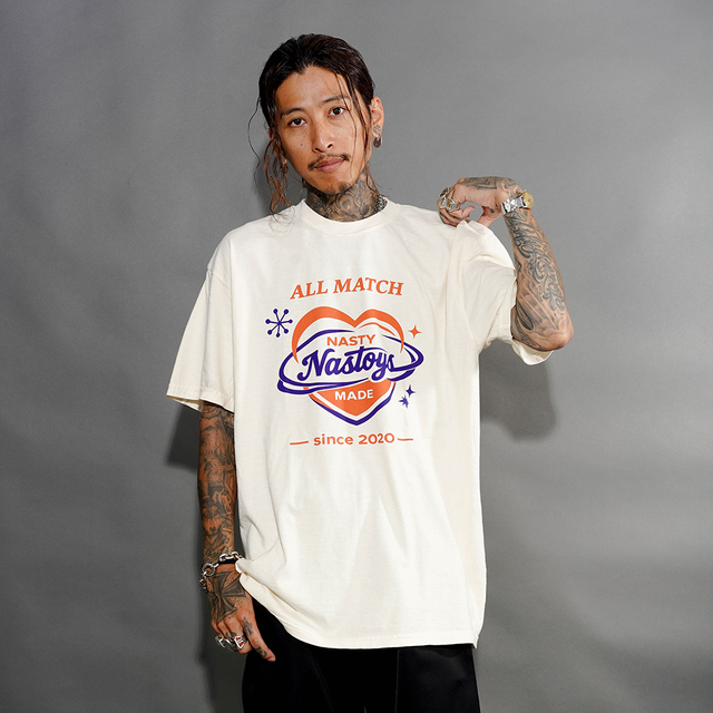 NASTOYS/ナストイズ「HEART LOGO S/S TEE / WHITE」プリントS/S Tシャツ