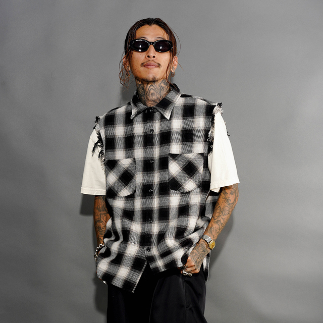 NASTOYS/ナストイズ「CutOff Sleeveless SHIRTS / WHITE」カットオフシャツ