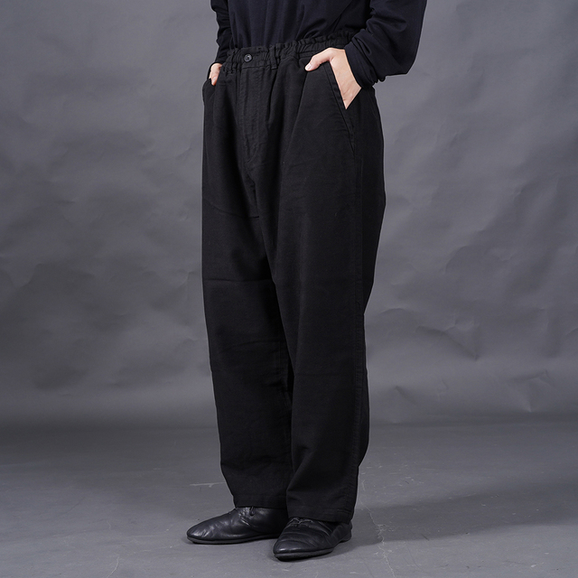 PORTER CLASSIC / ポータークラシック「LIGHT MOLESKIN EASY PANTS / BLACK」ライトモールスキンイージーパンツ