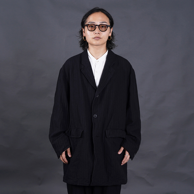 PORTER CLASSIC / ポータークラシック「PIN STRIPE BEBOP JACKET / BLACK」ピンストライプビーバップジャケット