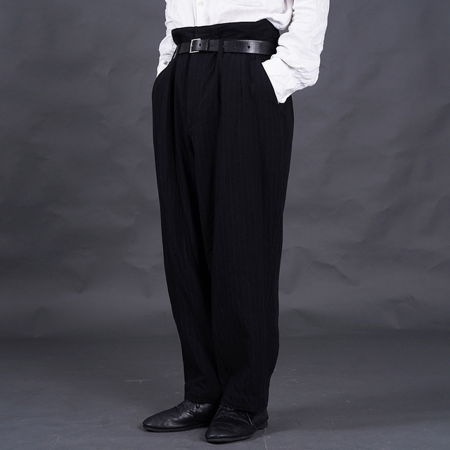PORTER CLASSIC / ポータークラシック「PIN STRIPE CLASSIC PANTS / BLACK」ピンストライプクラシックパンツ