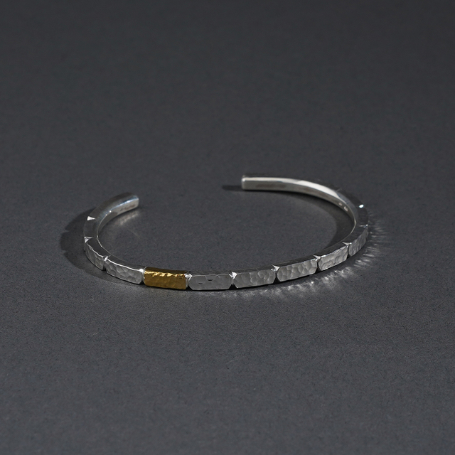 WORN CRAFT / ウォーンクラフト「BLOCKS ART K24GOLD & 950 SILVER BANGLE TYPE.1」バングル