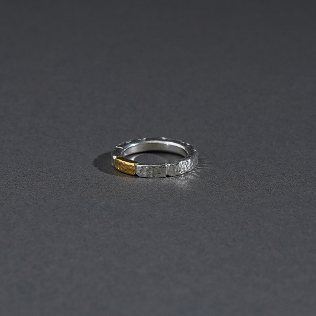 WORN CRAFT / ウォーンクラフト「BLOCKS ART K24GOLD & 950 SILVER RING TYPE.1」リング