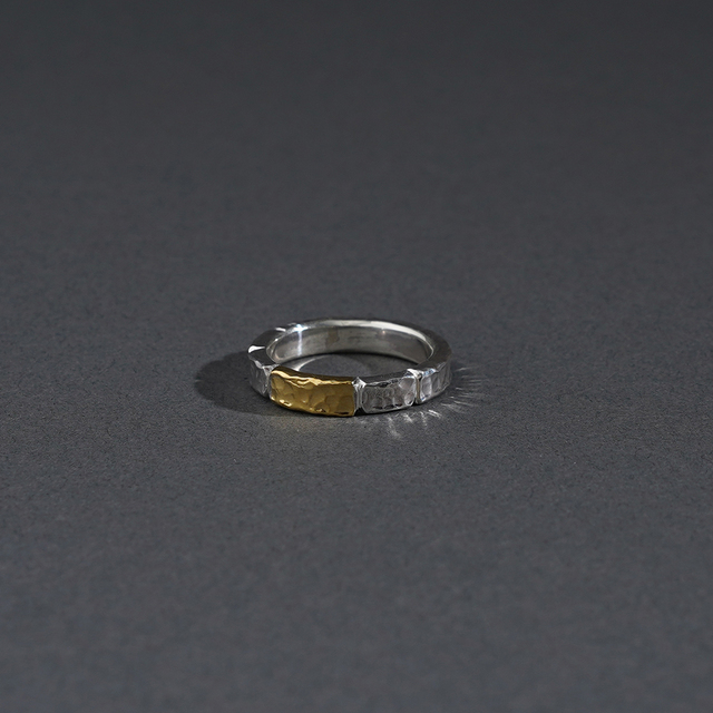 WORN CRAFT / ウォーンクラフト「BLOCKS ART K24GOLD & 950 SILVER RING TYPE.2」リング