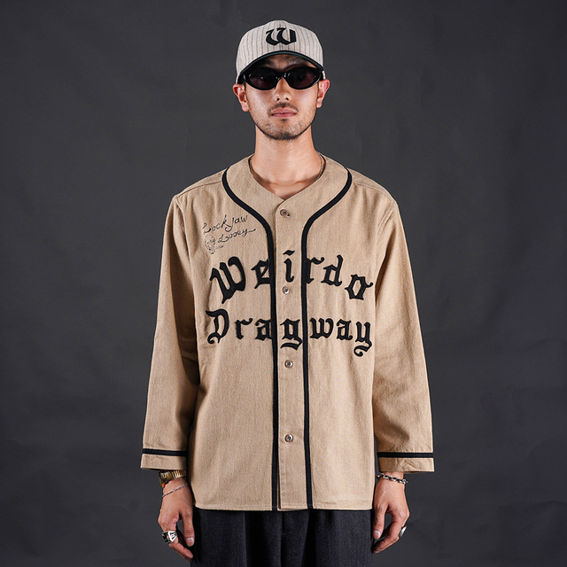 WEIRDO/ウィアード「DRAGWAY - BASEBALL SHIRTS / BEIGE」長袖ベースボールシャツ