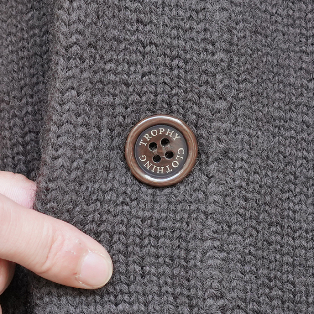 TR24AW-207 /「Shawl Collar Knit Jacket / BROWN」ショール
