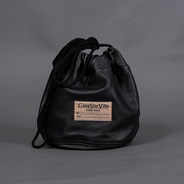 GANGSTERVILLE/ギャングスタービル「DARK NOIR - LEATHER EFFECT BAG」レザーポーチバッグ