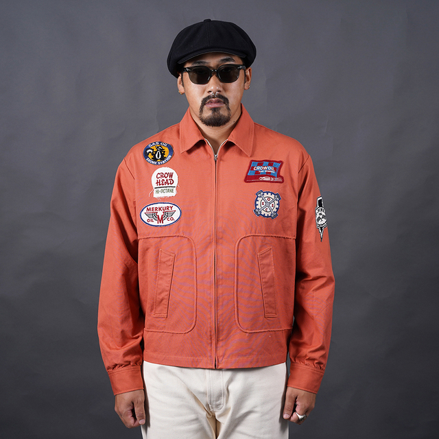 OLD CROW/オールドクロー「SPEEDWAY - CLUB JACKET / BRICK」ドリズラージャケット