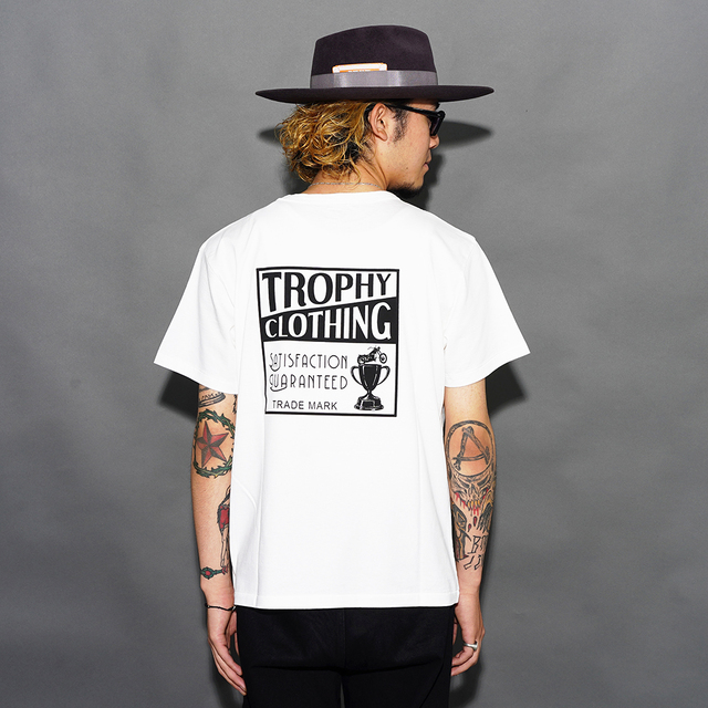 TROPHY CLOTHING/トロフィークロージング「Box Logo Open End S/S Tee / WHITE」ロゴS/S Tシャツ