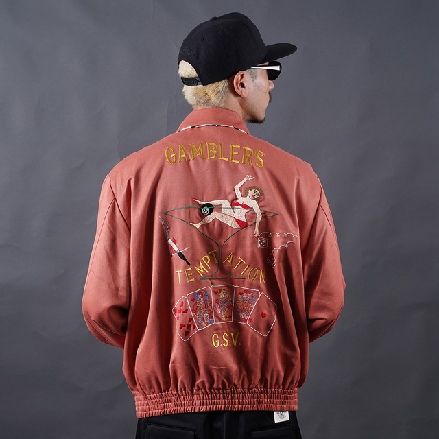 GANGSTERVILLE/ギャングスタービル「GAMBLERS - GABARDINE JACKET / BRICK」レーヨンギャバジンジャンパー