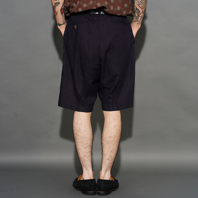 TR26SS-603 /「Havana 2 Pleats Shorts / NAVY」ショートパンツ