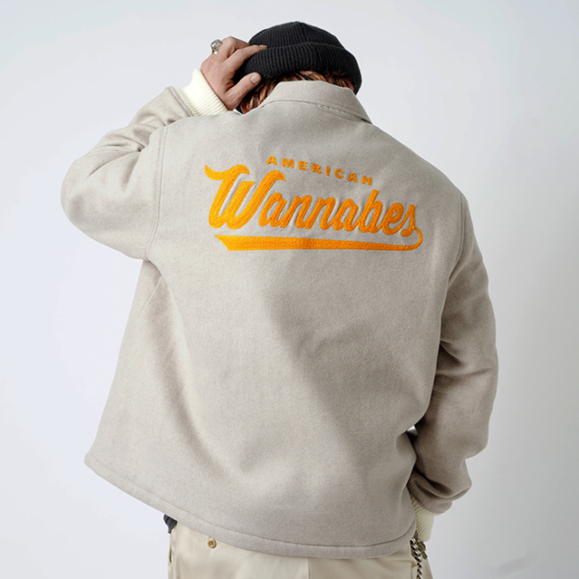 AMERICAN WANNABE/アメリカンワナビー「AWS STADIUM JACKET / IVORY」スタジアムジャケット