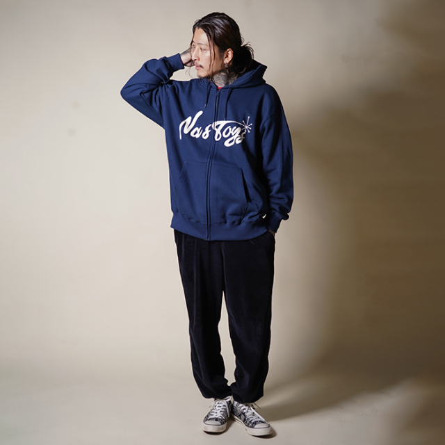 NTC-240201/「Side Logo Sweat Zip Parka / NAVY」スウェットジップ 