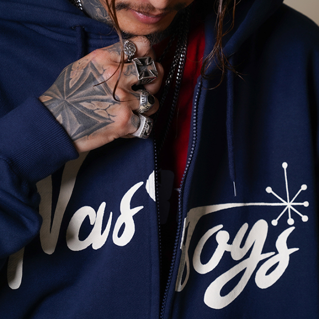 NTC-240201/「Side Logo Sweat Zip Parka / NAVY」スウェットジップ 