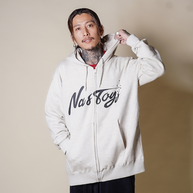 NTC-240201/「Side Logo Sweat Zip Parka / OATMEAL」スウェットジップ 