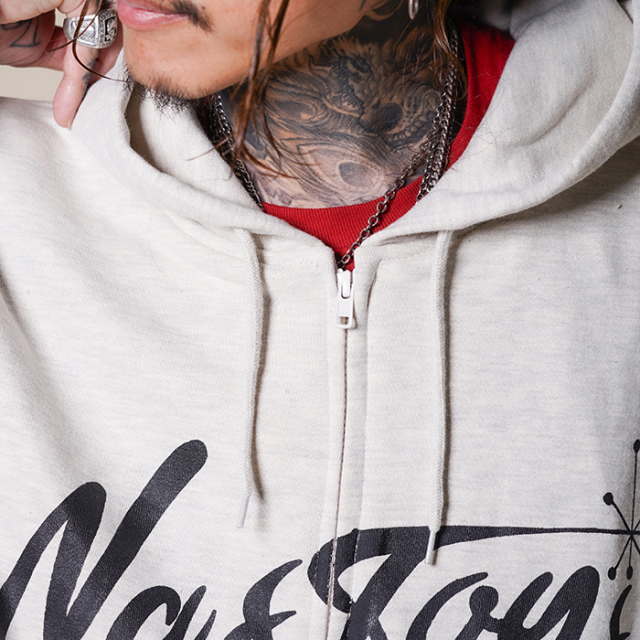 NTC-240201/「Side Logo Sweat Zip Parka / OATMEAL」スウェットジップ 