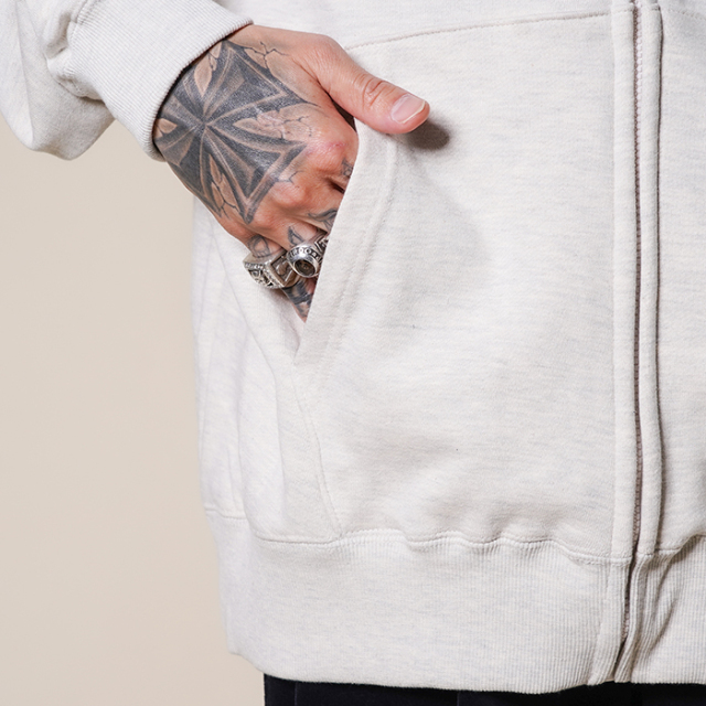 NTC-240201/「Side Logo Sweat Zip Parka / OATMEAL」スウェットジップ 