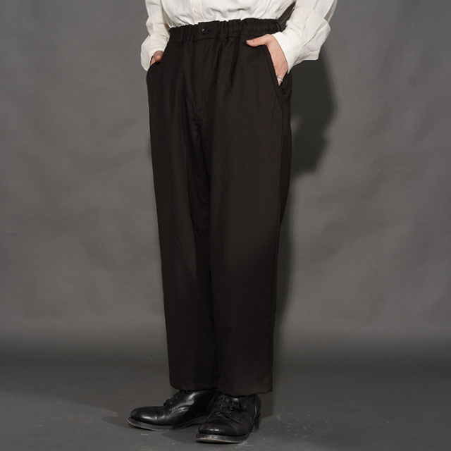 PORTER CLASSIC / ポータークラシック「TROPICAL EASY PANTS / BROWN」トロピカルウール生地イージーパンツ