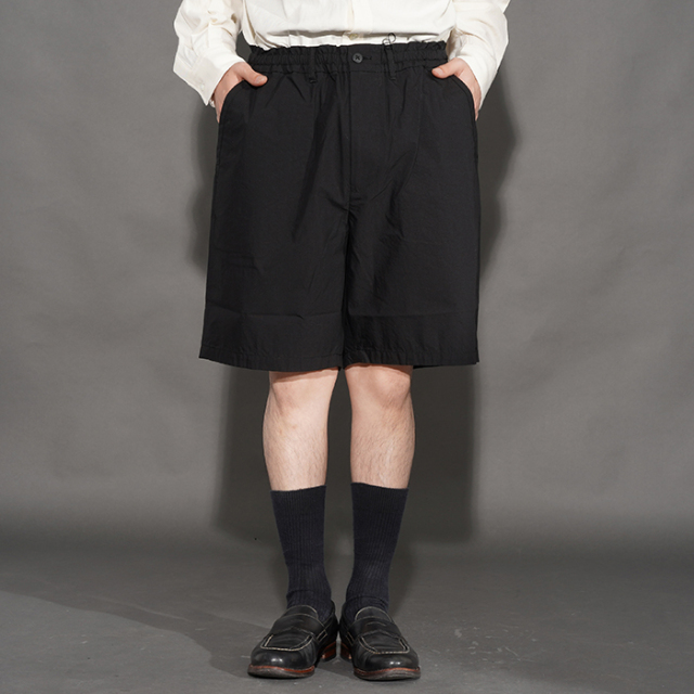 PORTERCLASSIC ポータークラシック　ショートパンツ　ショーツ　ボトム PORTER CLASSIC / ポータークラシック「POPLIN EAZY SHORTS / BLACK