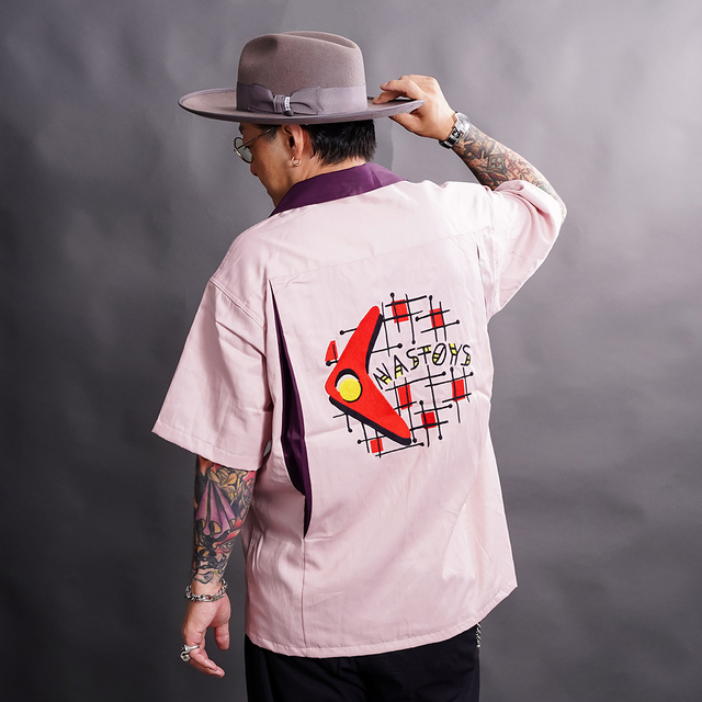 NASTOYS/ナストイズ「Atomic Bowling S/S Shirts / PINK」ボーリング半袖シャツ