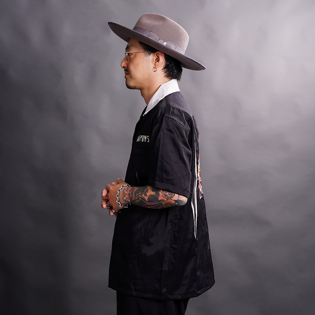 NTS-260401 /「Atomic Bowling S/S Shirts / BLACK」ボーリング半袖シャツ