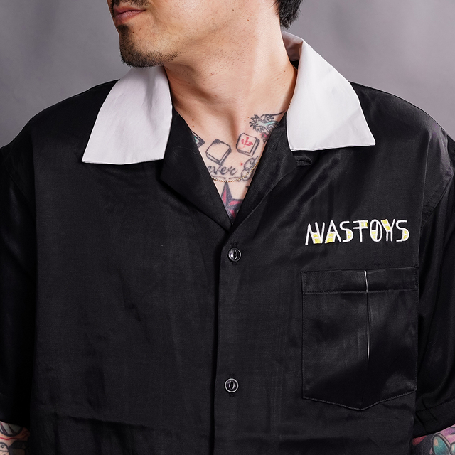 NTS-260401 /「Atomic Bowling S/S Shirts / BLACK」ボーリング半袖シャツ