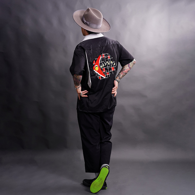 NTS-260401 /「Atomic Bowling S/S Shirts / BLACK」ボーリング半袖シャツ