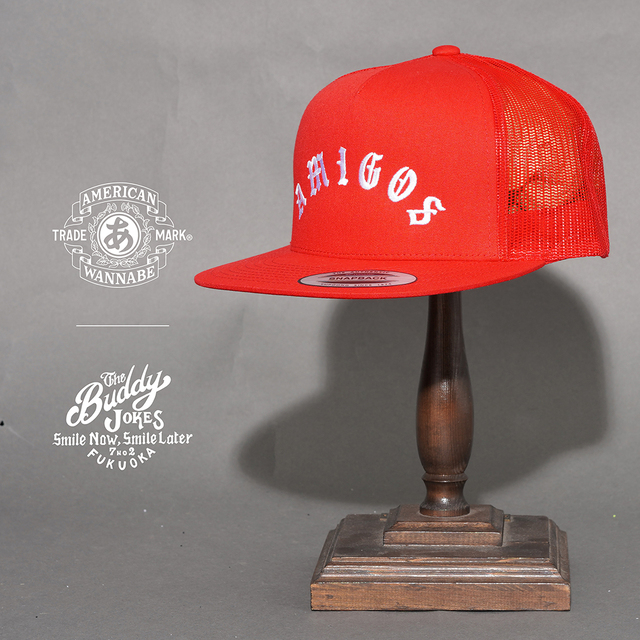 【LIMITED ITEM】BUDDY JOKES×AMERICAN WANNABE「 BW AMIGOS MESH CAP / RED」メッシュキャップ