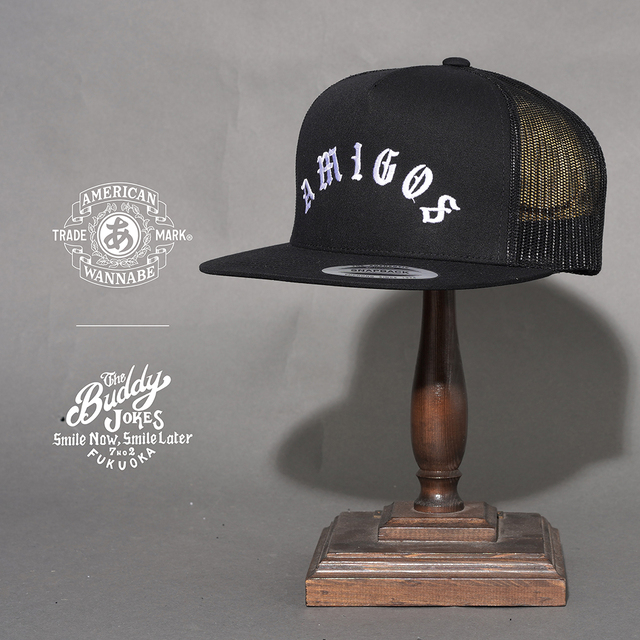 【LIMITED ITEM】BUDDY JOKES×AMERICAN WANNABE「 BW AMIGOS MESH CAP / BLACK」メッシュキャップ