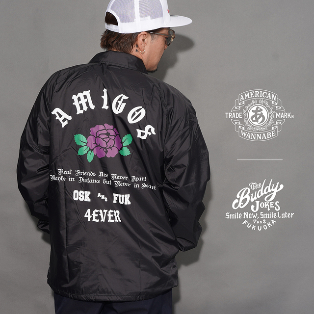 【LIMITED ITEM】BUDDY JOKES×AMERICAN WANNABE「 BW AMIGOS COACH JACKET / BLACK」コーチジャケット