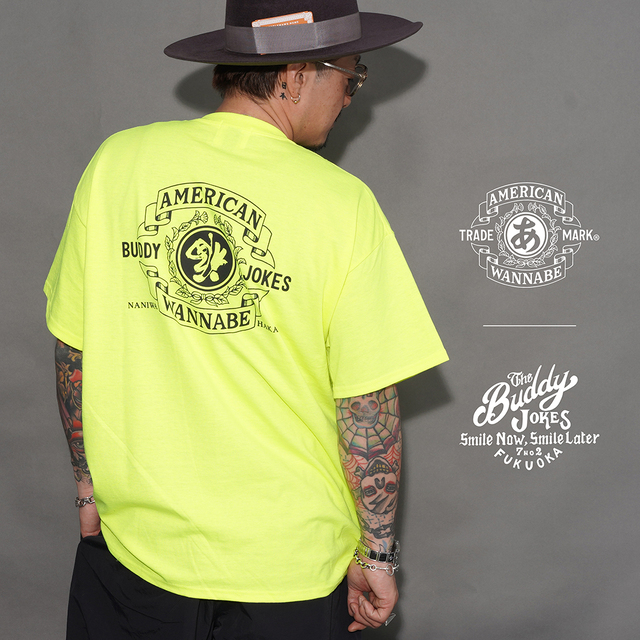 【LIMITED ITEM】BUDDY JOKES×AMERICAN WANNABE「 BW TRADE MARK S/S TEE / YELLOW」S/S Tシャツ