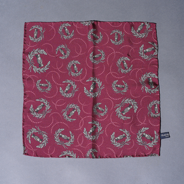 GLAD HAND/グラッドハンド「SHAKE HAND - POCKET SQUARE / BURGUNDY」ポケットチーフ