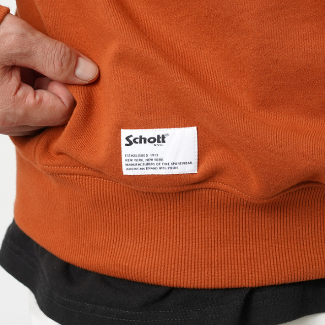 Schott × AMERICAN WANNABE「×AW CREW SWEAT/ ORANGE