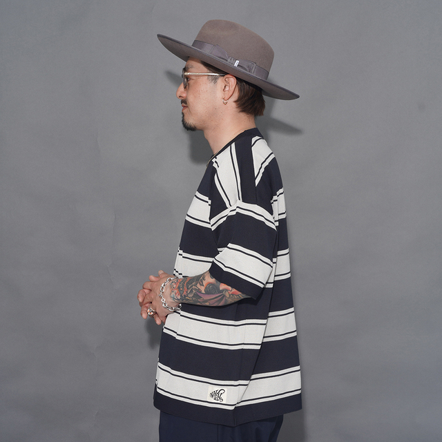 NTCO-260101 /「Border Crew Neck S/S Knit / BLACK×GRAY」ボーダー