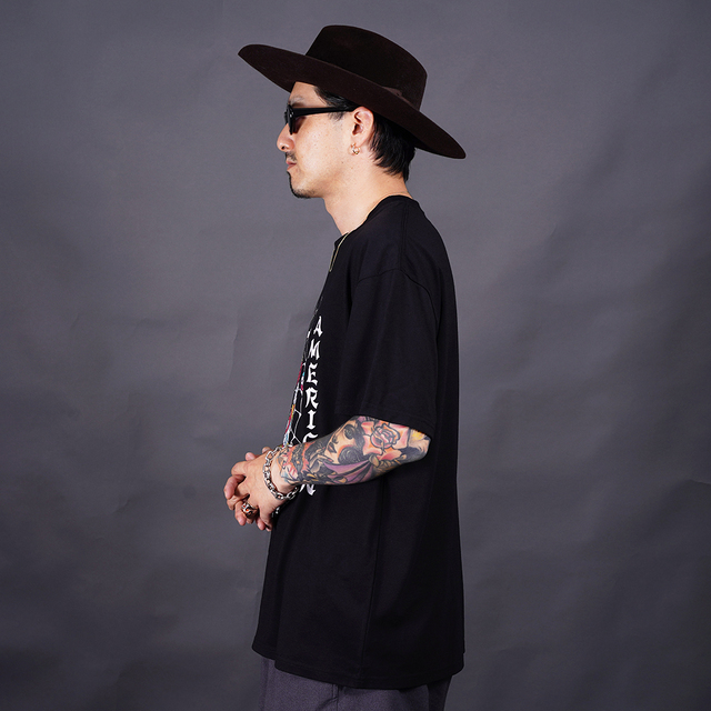 AMERICAN WANNABE Tシャツ　プリント　ブラック　即完売　あ　XL LIMITED ITEM】THE AMERICAN WANNABE/アメリカンワナビー「15th Geisha