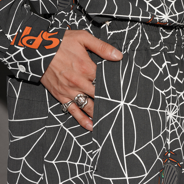 WRD6109 /「SPIDER - EASY PANTS / BLACK」ワイドシルエットイージーパンツ