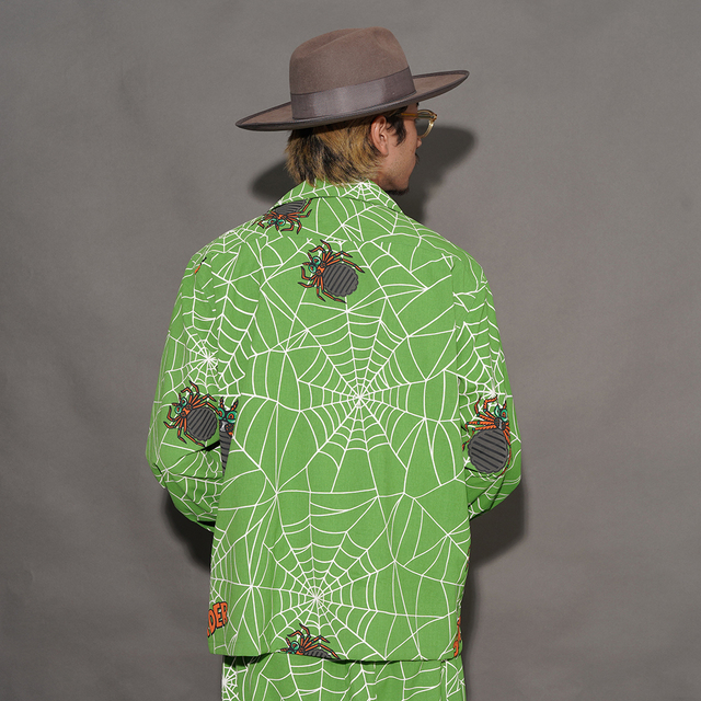 WRD6107 /「SPIDER - L/S SHIRTS / GREEN」オリジナルポリエステル生地