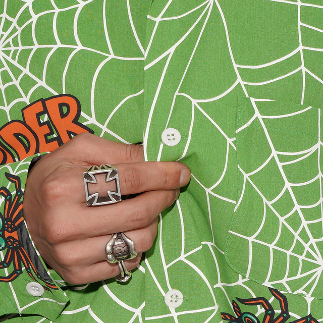 WRD6107 /「SPIDER - L/S SHIRTS / GREEN」オリジナルポリエステル生地