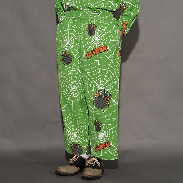 WEIRDO/ウィアード「SPIDER - EASY PANTS / GREEN」ワイドシルエットイージーパンツ