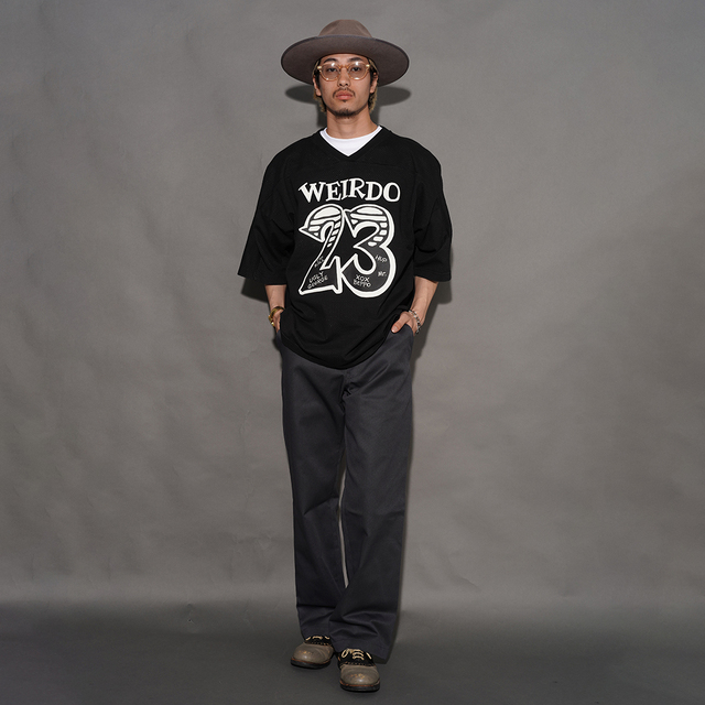 WRD6122 /「HEY HEY 23 - FOOTBALL JERSEY / BLACK」H/Sフットボール
