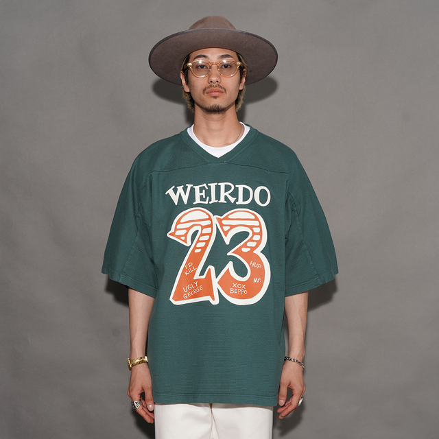 WEIRDO/ウィアード「HEY HEY 23 - FOOTBALL JERSEY / GREEN」H/Sフットボールジャージ