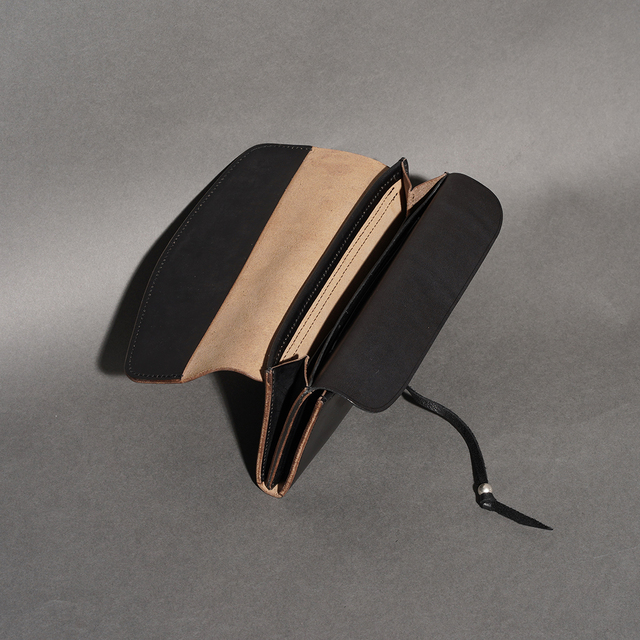 HUSTLERオーダーロングウォレット MOTOR / モーター「NATIVE LONG WALLET / BLACK」クロムエクセル