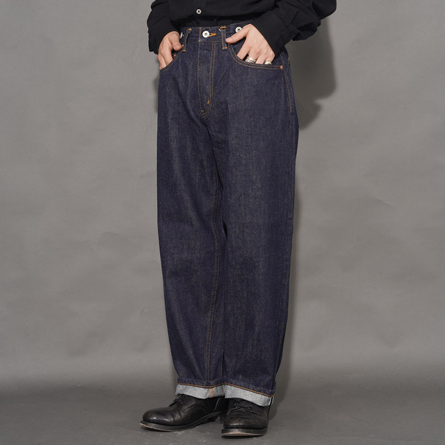 MOTOR / モーター「OLD BAGGY BLACK DENIM TROUSER / INDIGO」オールドバギーインディゴデニムトラウザー