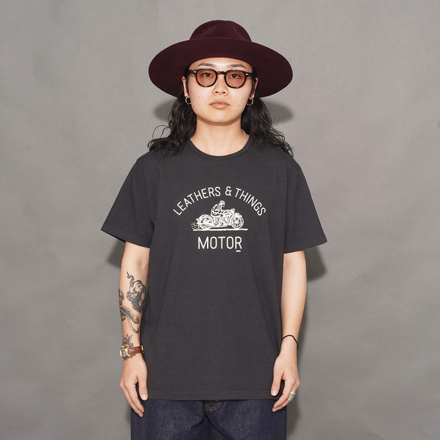 MOTOR / モーター「MOTOR NEW VINTAGE BIKE T-SHIRTS / BLACK」バイクプリントTシャツ